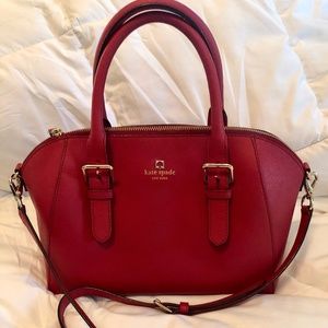 Kate Spade red leather shoulder bag